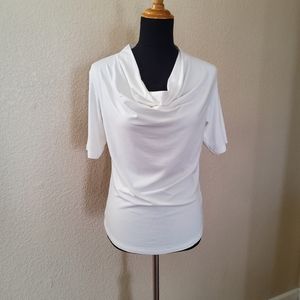 Soft Surroundings Cowl Neck Knit Top S White New